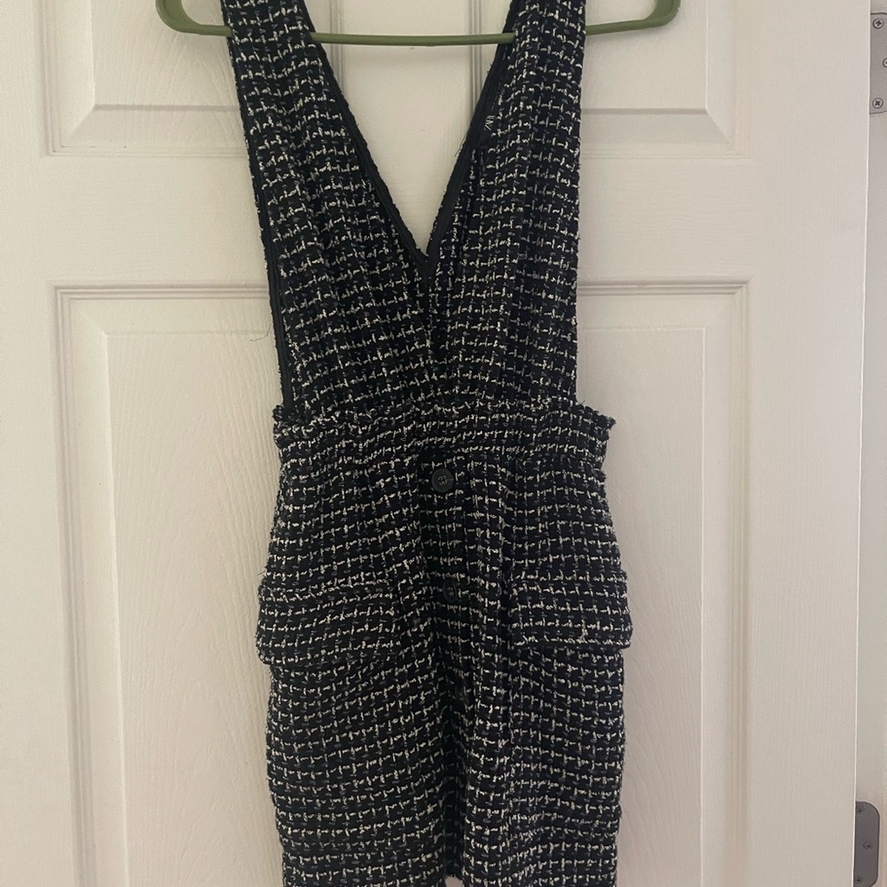 Zara Monochrome Tweed Dress